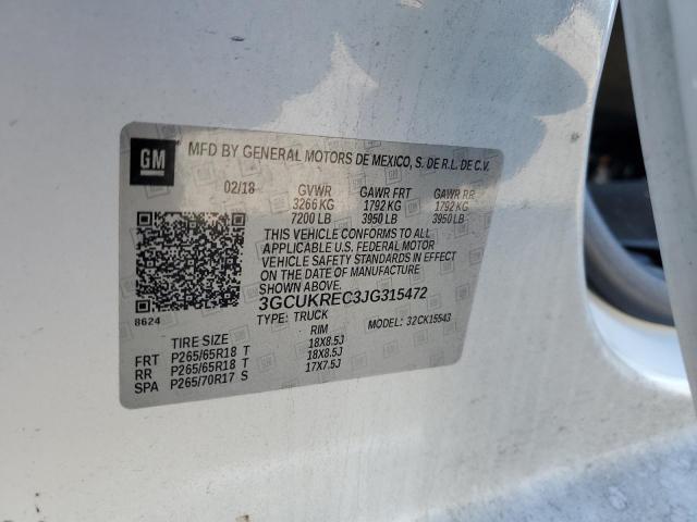 2018 CHEVROLET silverado - 3GCUKREC3JG315472