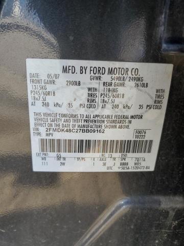 2007 Ford Edge Sel VIN: 2FMDK48C27BB09162 Lot: 47316994