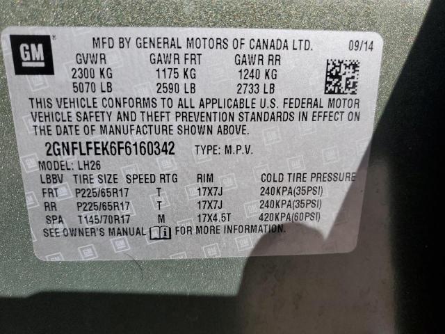 2GNFLFEK6F6160342 | 2015 Chevrolet equinox lt