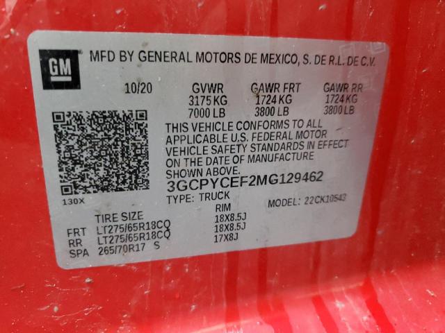 3GCPYCEF2MG129462 Chevrolet All Models SILVERADO 12