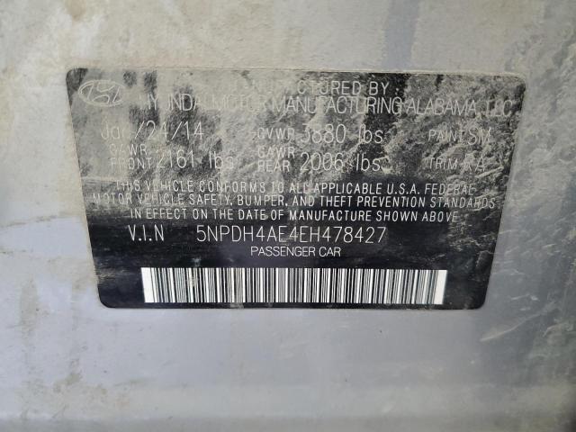 2014 Hyundai Elantra Se VIN: 5NPDH4AE4EH478427 Lot: 48613144