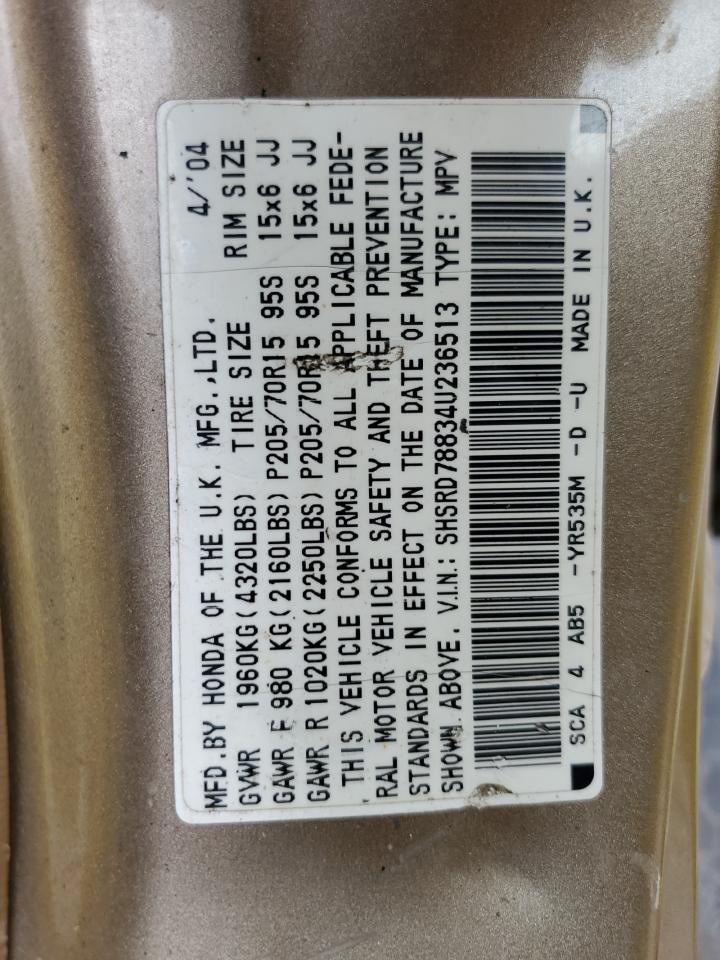SHSRD78834U236513 2004 Honda Cr-V Ex