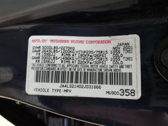 JA4LS21H02J031666 2002 Mitsubishi Montero Sport Es