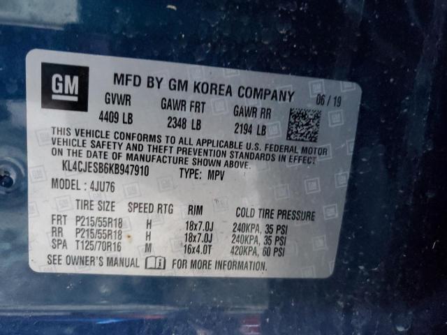 2019 BUICK ENCORE PRE - KL4CJESB6KB947910