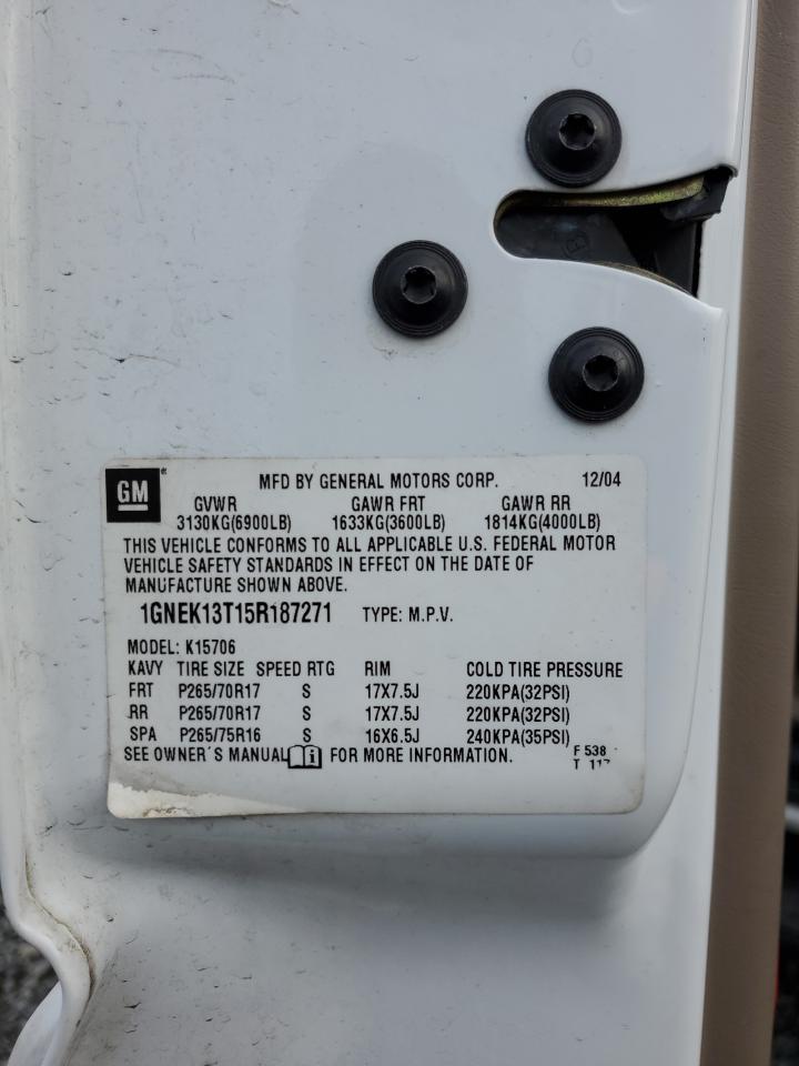 1GNEK13T15R187271 2005 Chevrolet Tahoe K1500