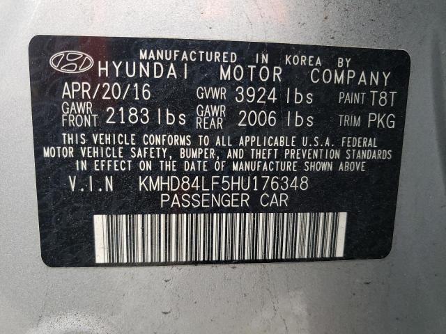 2017 HYUNDAI ELANTRA SE - KMHD84LF5HU176348