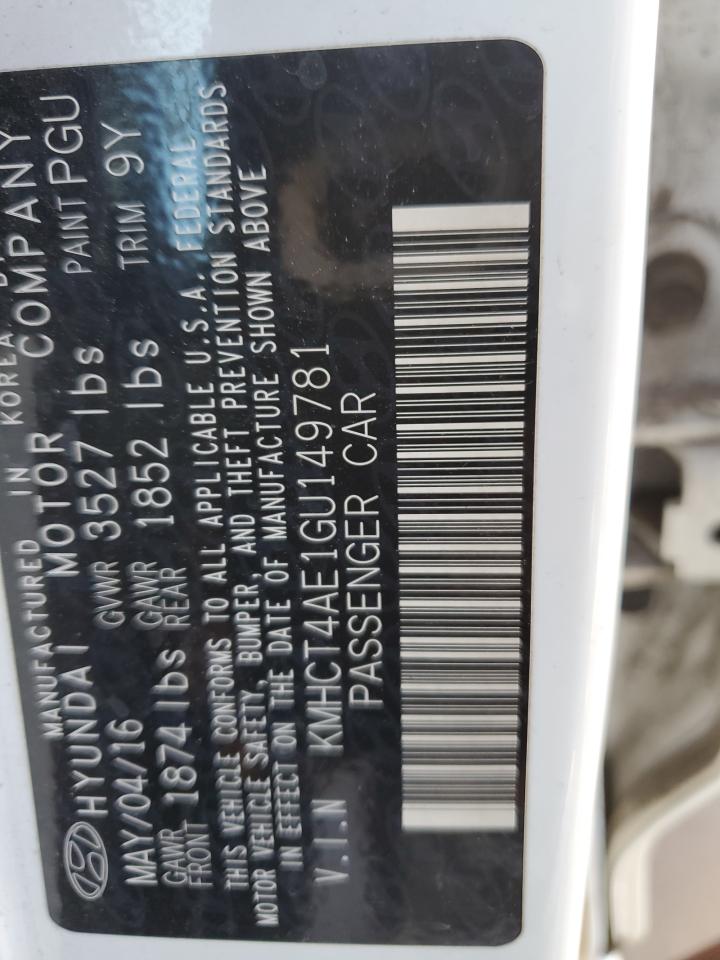 KMHCT4AE1GU149781 2016 Hyundai Accent Se