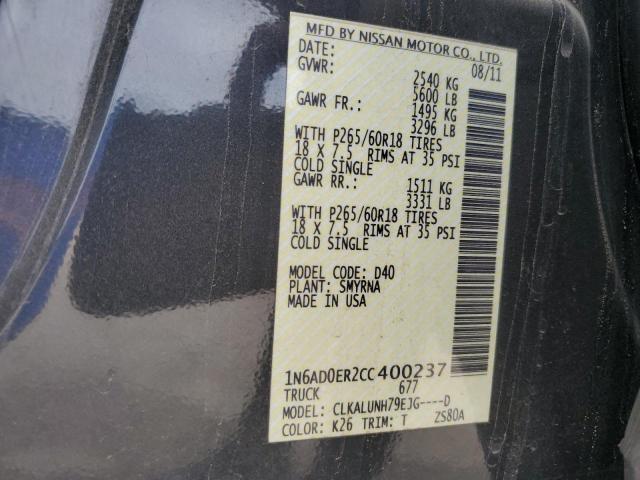 2012 NISSAN FRONTIER S - 1N6AD0ER2CC400237