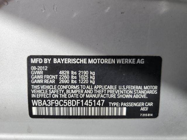 2013 BMW Activehybrid 3 VIN: WBA3F9C58DF145147 Lot: 46672424