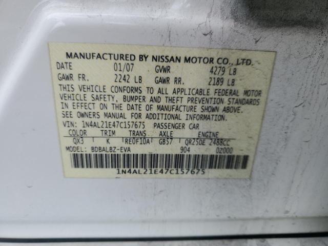 2007 Nissan Altima 2.5 VIN: 1N4AL21E47C157675 Lot: 44826744