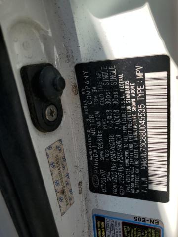 2008 Hyundai Veracruz Gls VIN: KM8NU73C88U045535 Lot: 46692944