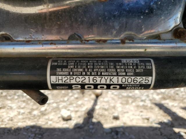 2000 HONDA MOTORCYCLE JH29C2167YK100625