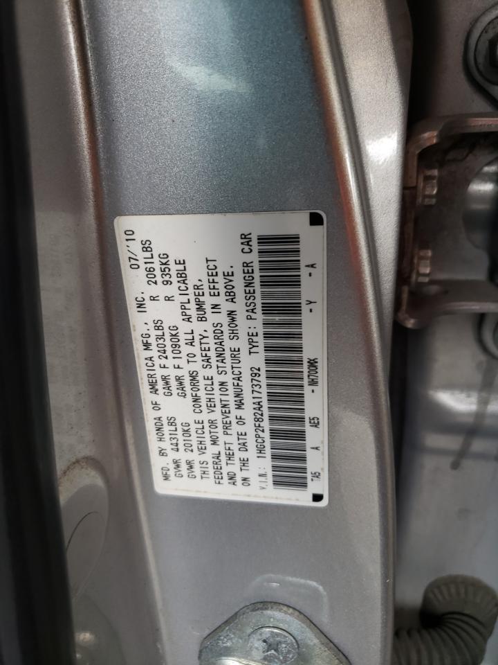 1HGCP2F82AA173792 2010 Honda Accord Exl