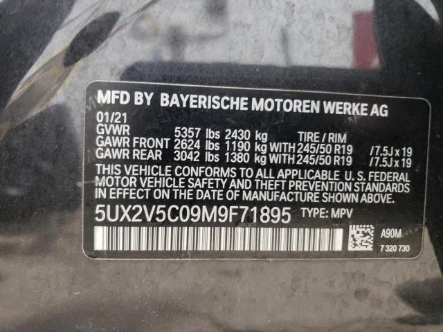 2021 BMW X4 xDrivem40I VIN: 5UX2V5C09M9F71895 Lot: 46022234