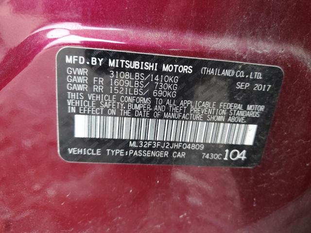 2018 MITSUBISHI MIRAGE ML32F3FJ2JHF04809