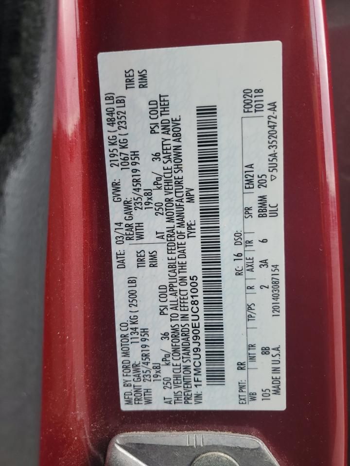 1FMCU9J90EUC81005 2014 Ford Escape Titanium