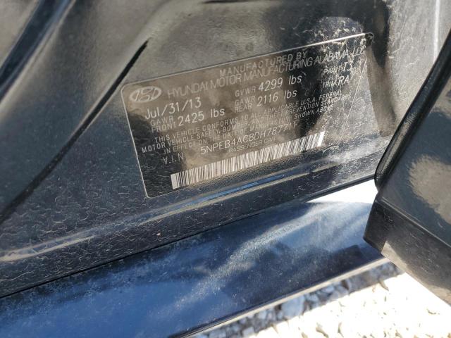 2013 Hyundai Sonata Gls VIN: 5NPEB4AC8DH787711 Lot: 48873634