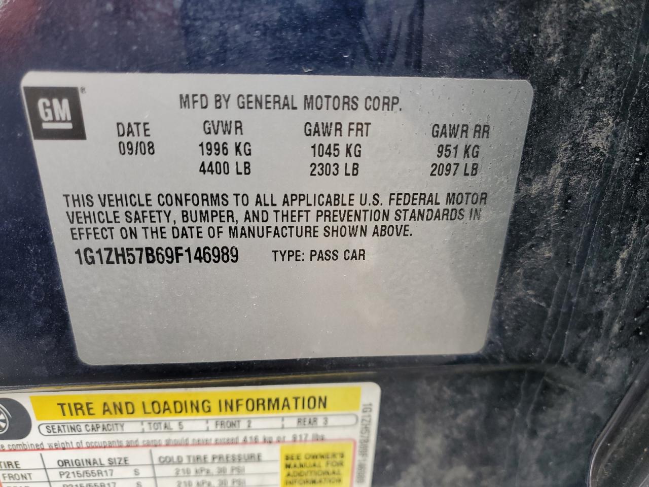 1G1ZH57B69F146989 2009 Chevrolet Malibu 1Lt