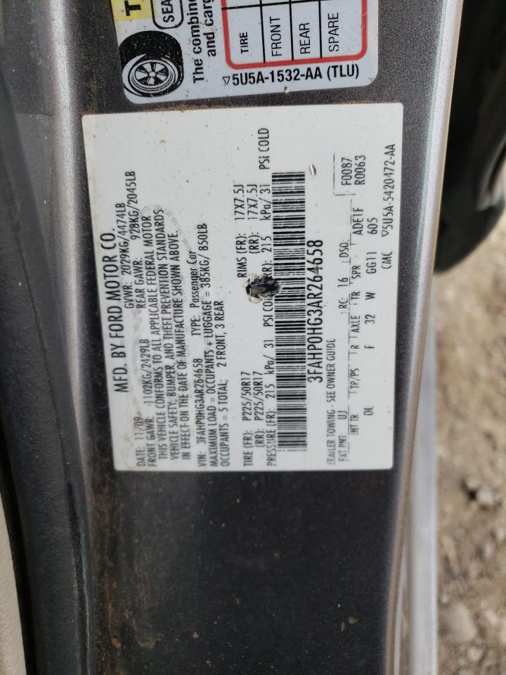 3FAHP0HG3AR264658 2010 Ford Fusion Se