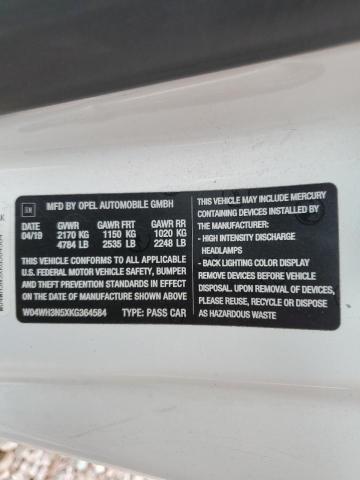 2019 BUICK CASCADA PR - W04WH3N5XKG364584