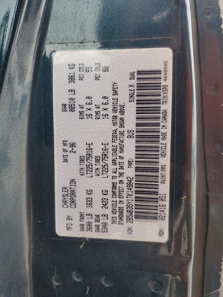 2B5WB35Y1TK149842 1996 Dodge Ram Wagon B3500