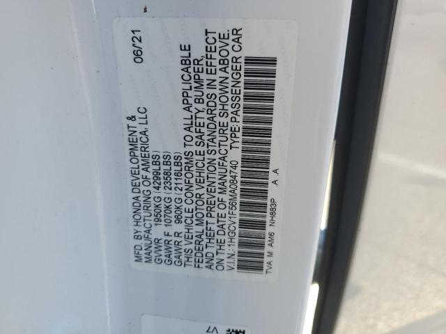 2021 HONDA ACCORD EXL - 1HGCV1F56MA084740