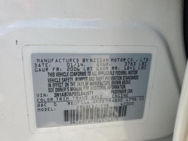 2014 Nissan Sentra S VIN: 3N1AB7AP2EL641571 Lot: 46697244