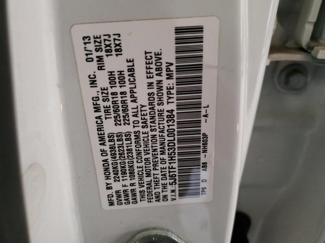 2013 Honda Crosstour Exl VIN: 5J6TF1H53DL001384 Lot: 48225444