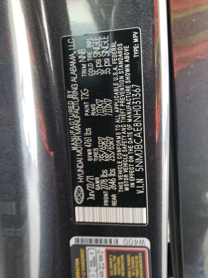 5NMJBCAE8NH031367 2022 Hyundai Tucson Sel