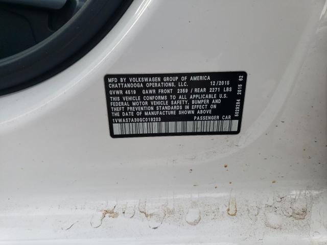 2016 Volkswagen Passat S VIN: 1VWAS7A30GC019203 Lot: 48336184