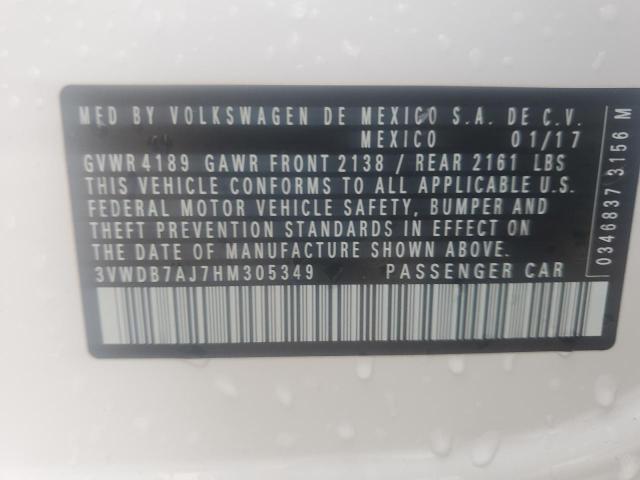 2017 VOLKSWAGEN JETTA SE - 3VWDB7AJ7HM305349
