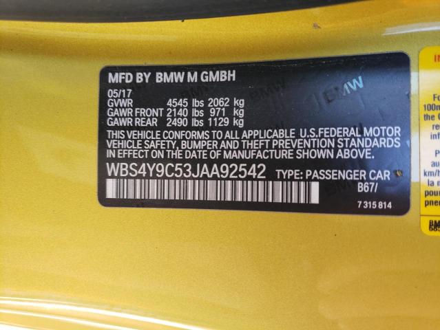 VIN WBS4Y9C53JAA92542 2018 BMW M4 no.12