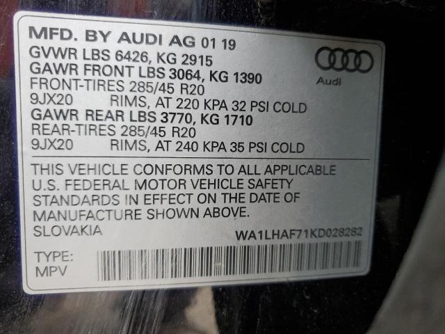 VIN WA1LHAF71KD028282 2019 Audi Q7, Premium Plus no.13