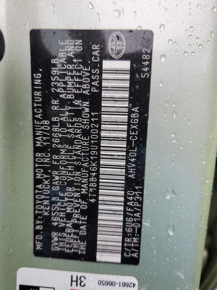 4T1BB46K19U100211 2009 Toyota Camry Hybrid