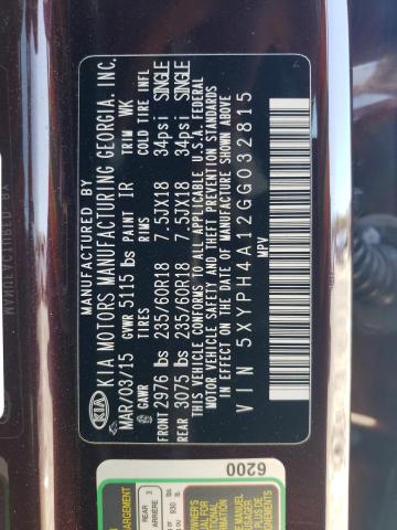 2016 KIA SORENTO EX - 5XYPH4A12GG032815