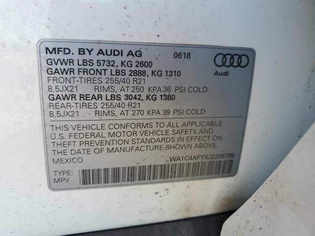 2018 AUDI SQ5 PRESTI WA1C4AFYXJ2206768
