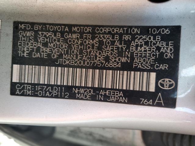 JTDKB20U077576884 2007 Toyota Prius