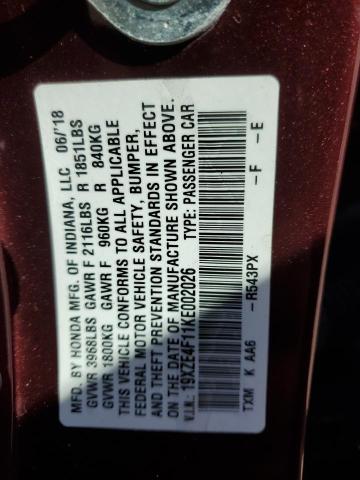 2019 HONDA INSIGHT LX 19XZE4F11KE002026