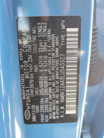 2020 HYUNDAI KONA KM8K12AA3LU543327