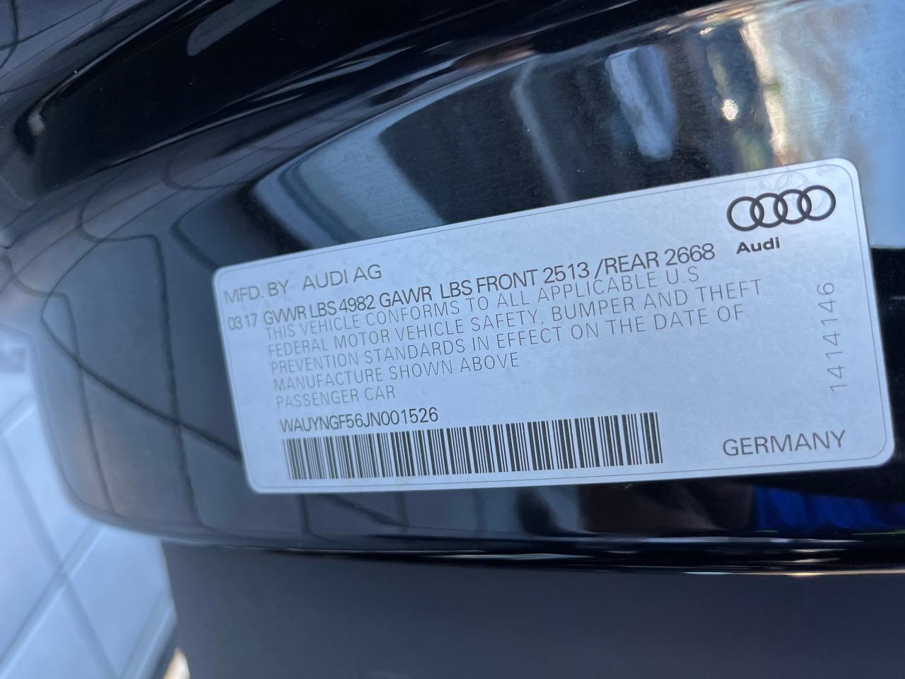 WAUYNGF56JN001526 2018 Audi A5 Premium Plus