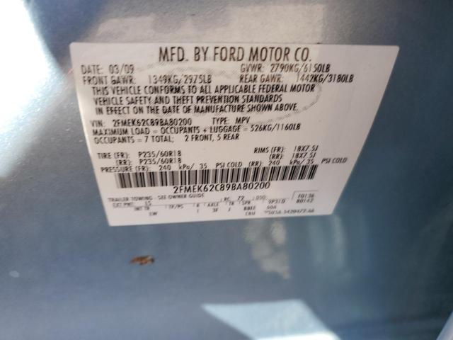 2009 Ford Flex Sel VIN: 2FMEK62C89BA80200 Lot: 47562584