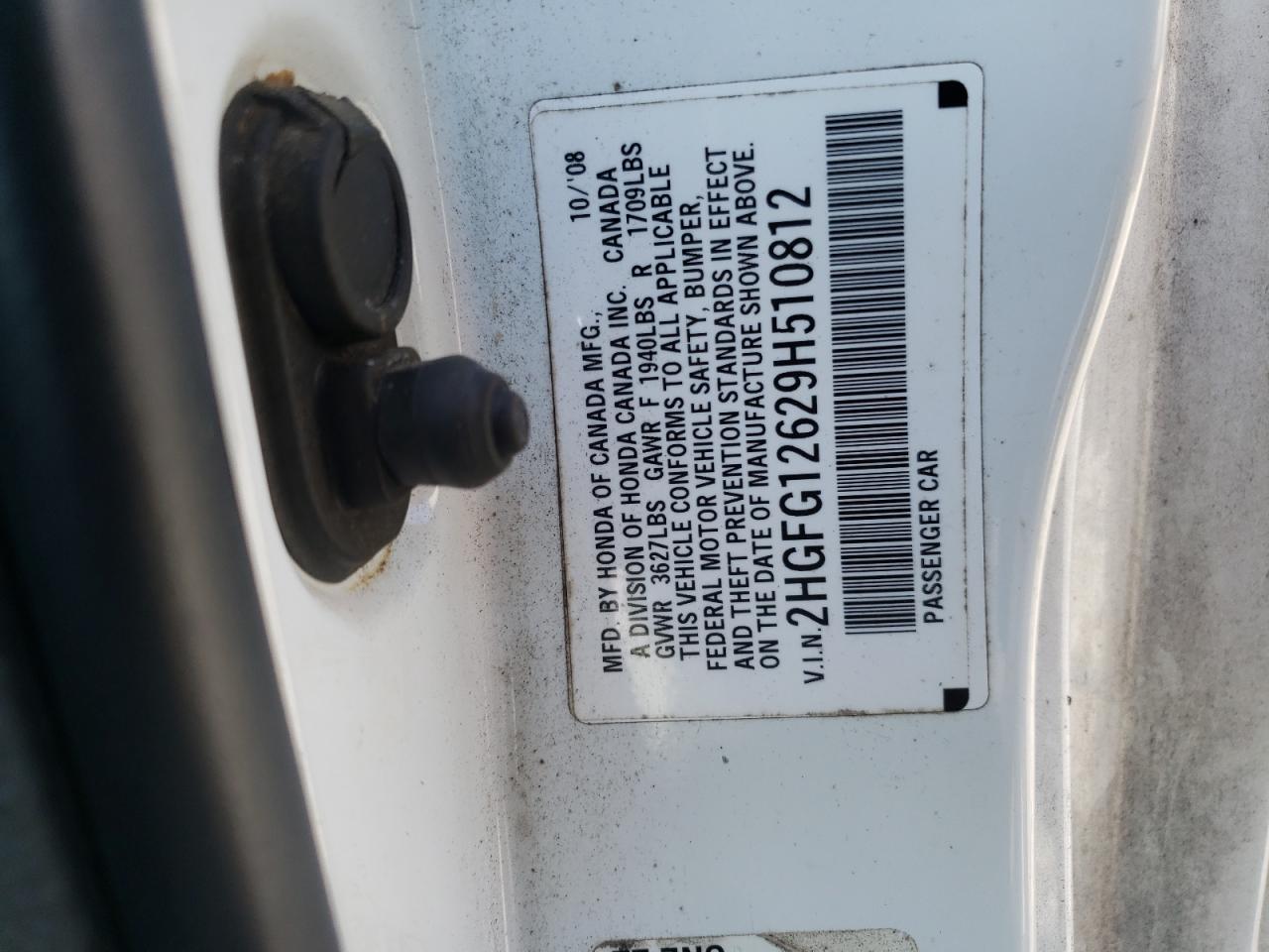 2HGFG12629H510812 2009 Honda Civic Lx