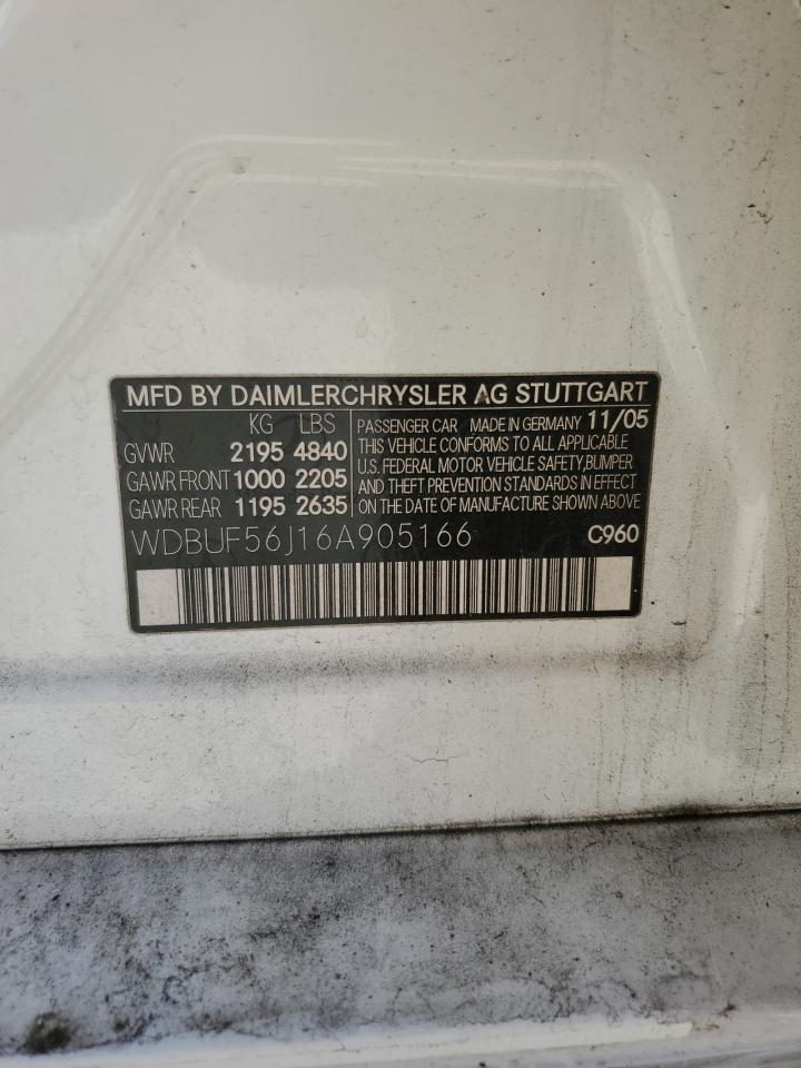 WDBUF56J16A905166 2006 Mercedes-Benz E 350