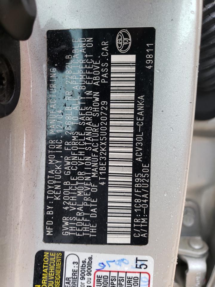 4T1BE32KX5U020729 2005 Toyota Camry Le