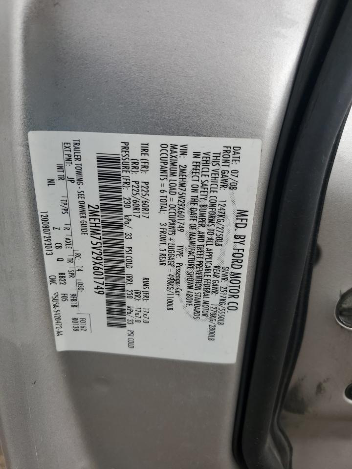 2MEHM75V29X601749 2009 Mercury Grand Marquis Ls