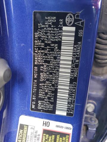 2015 Toyota Corolla L VIN: 2T1BURHE3FC369497 Lot: 49203344