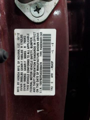 2012 Honda Civic Lx VIN: 19XFB2F54CE098478 Lot: 48130334