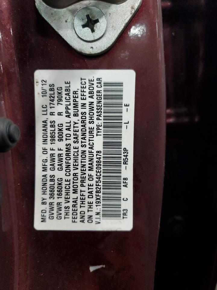 19XFB2F54CE098478 2012 Honda Civic Lx