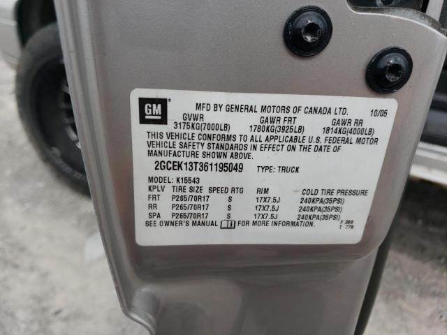 2006 Chevrolet Silverado K1500 VIN: 2GCEK13T361195049 Lot: 47985754