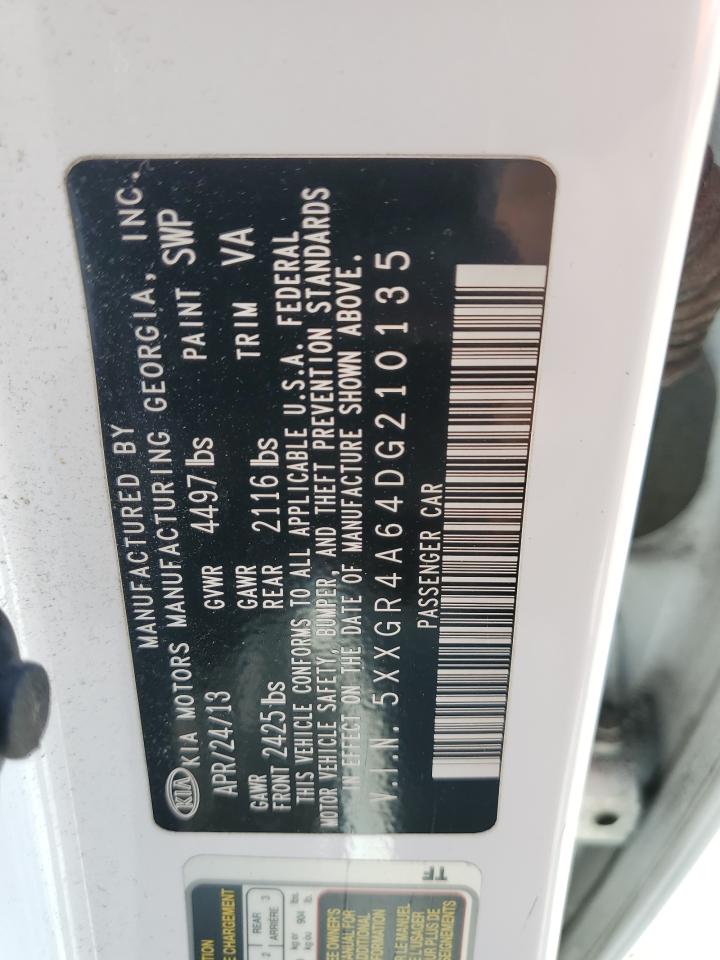 5XXGR4A64DG210135 2013 Kia Optima Sx